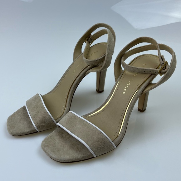 Etienne Aigner Tan Suede Strappy Heels - Size 6 - N234-11 - Picture 2 of 8